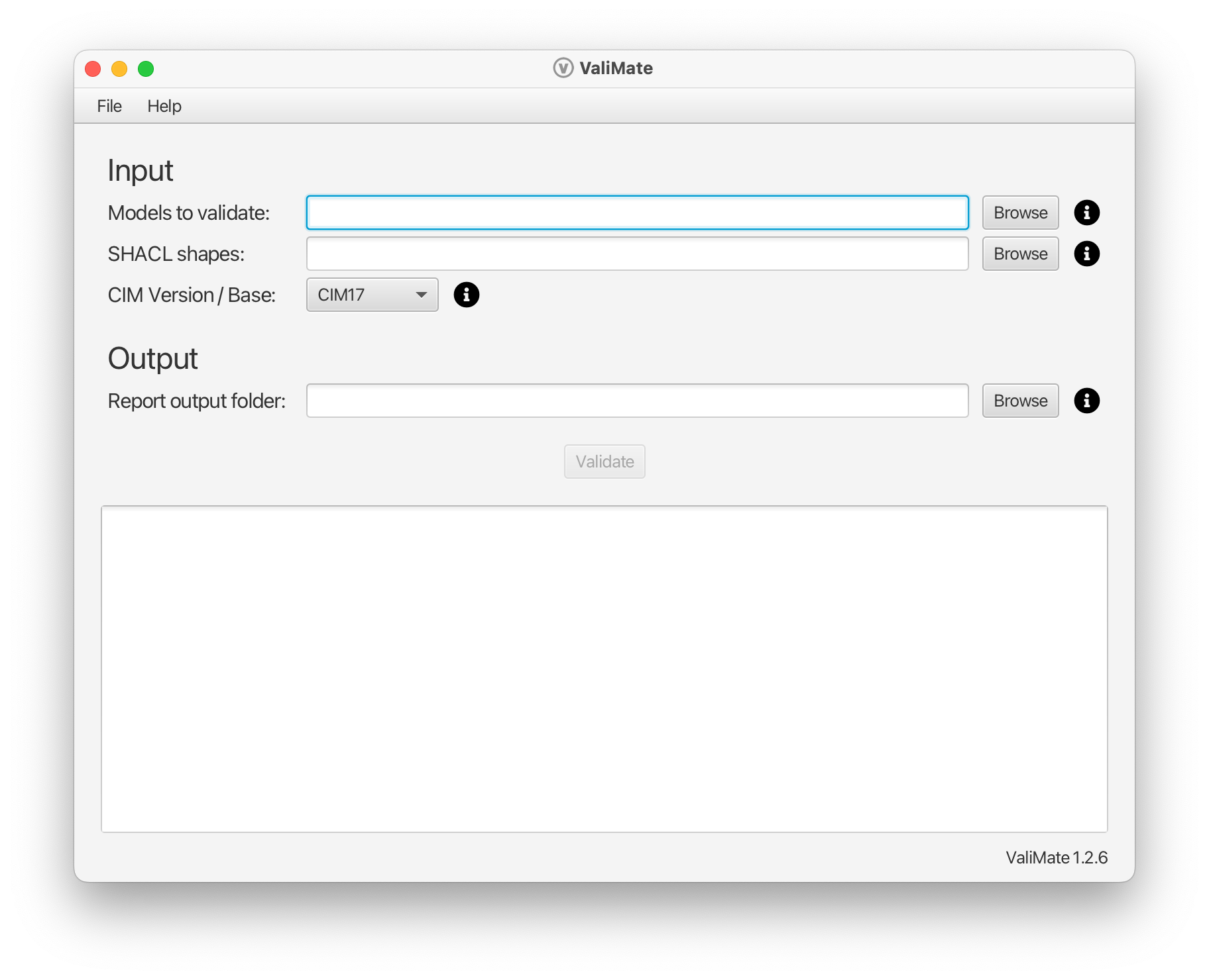 Screenshot of the ValiMate GUI